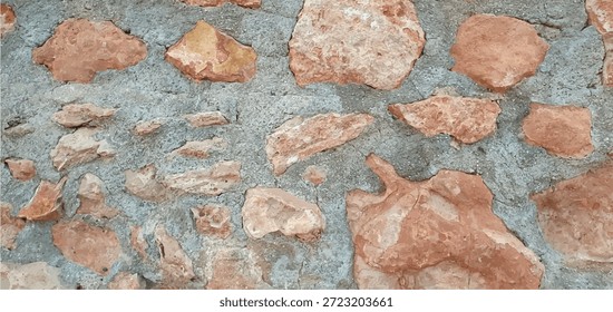 Roter Ziegel und Zementstein Textur Hintergrund. Backsteinwand, Steinstruktur, Steinhintergrund. Innen- und Außendesign, Fassade, Zaun. Baumaterialien, Renovierung und Bau.