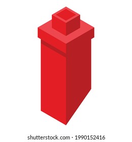 Red brick chimney icon. Isometric of Red brick chimney vector icon for web design isolated on white background