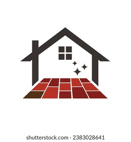 ladrillo rojo con casa. diseño plano abstracto y sencillo.