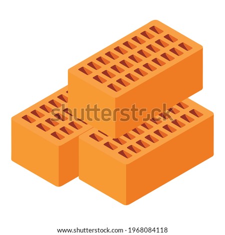 Red brick icon. Isometric illustration of red brick vector icon for web