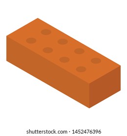 Red brick icon. Isometric of red brick vector icon for web design isolated on white background