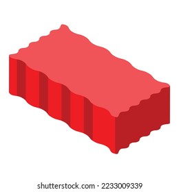 Red brick icon isometric vector. Pile building. Stone house