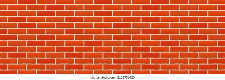 Red brick pattern wall background. Stone brickwall texture. Orange stone tile building material. Textured brickwork stonewall. Building architecture brick wall pattern. Construction decoration. Vector