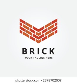 red brick, pile and stack balance bricks logo vector illustration design template product