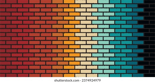 red brick with retro colors