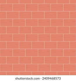 Red brick texture cartoon background seamless. Vector illustration