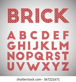 Red brick typeface, vector