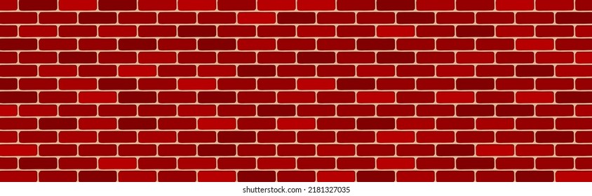 Fondo de pared de ladrillo rojo. Bandera vectorial larga