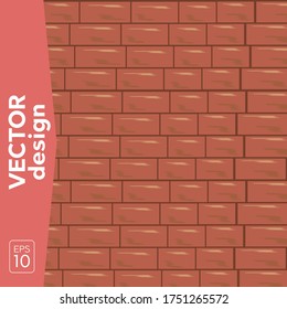 Red brick wall background. Pattern brick stone vector