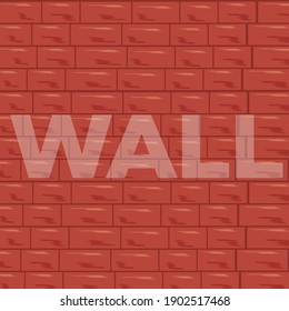 Red brick wall background. Pattern brick stone vector