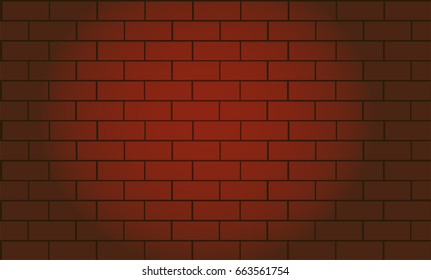 Red brick wall background. Tiles. Vector illustration.