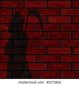 Red brick wall and death