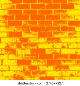 Red Brick wall of the house, with lines of a laying of a solution. Vector illustration.