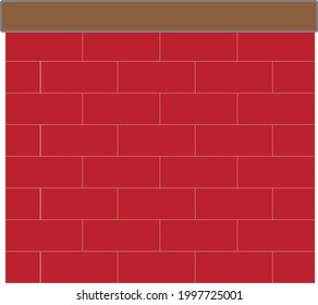 A red brick wall - Illustration, vector, icon 