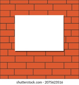 The red brick wall on top of it weighs a white notice board. 