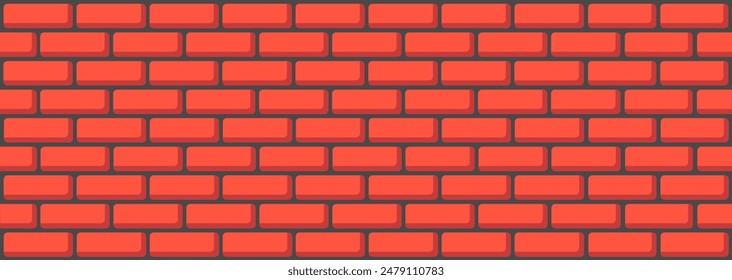 Patrón de pared de ladrillo rojo. El patrón es perfecto. Bloques de construcción hechos de piedra. Fondos para juegos, diseño, salvapantallas en estilo de dibujos animados.
Ilustración vectorial