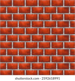 Red brick wall, pixel art