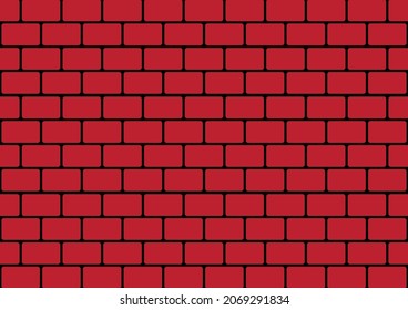 rote Ziegelwand, nahtloser Hintergrund, Vektorgrafik