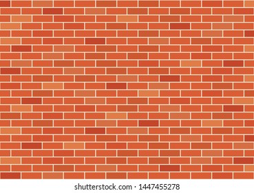 Red Brick Wall Seamless Texture. Realistic Decorative Background.
