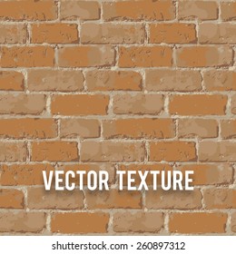 Red brick wall seamless texture. Vector illustration EPS 10.