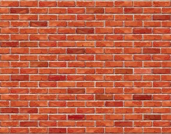 Red Brick Wall Seamless Vector Illustration Background - Texture Pattern For Continuous Replicate.