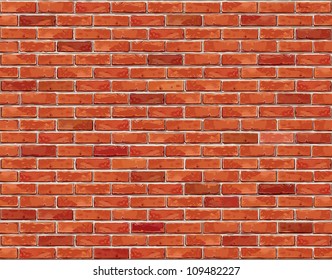 Red brick wall seamless Vector illustration background - texture pattern for continuous replicate. - Shutterstock ID 109482227