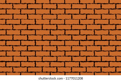 Red brick wall seamless Vector illustration background EPS 10