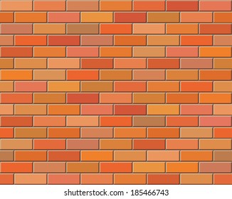 Red brick wall seamless Vector illustration background - texture pattern for continuous replicate