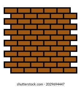 Red brick wall seamless vector background illustration - texture pattern for continuous replicate. Construction site symbol, fence and place for announcement and advertising