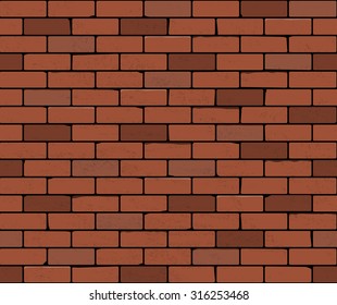 Fondo de ilustración de vectores sin fisuras en la pared de ladrillo rojo. Textura realista de ladrillos con espuma