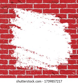 Red brick wall texture or background with stains for text, invitation, banner, poster, flyer, handbill on the background of a painted wall. place for your text or design element in flat style. vector 