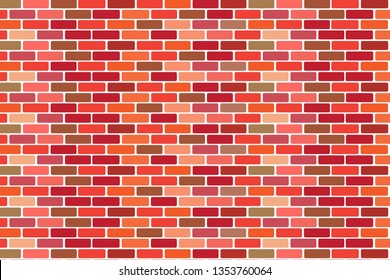 red brick wall texture seamless vector illustration.