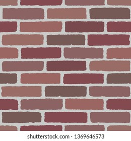 Red Brick wall texture seamless pattern. Vector illustration background  for fashion, surface design for web, home decor, fashion, surface, graphic design