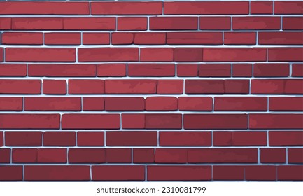 Red brick wall texture vector background, brick wall pattern vector illustration