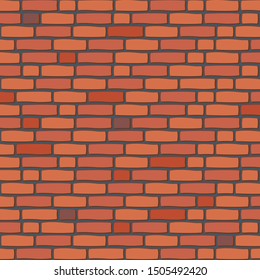 Red brick wall. Trendy modern natural colores background. Texture pattern. Vector illustration.