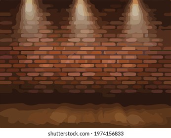 Red brick wall vector background