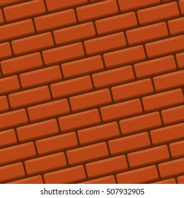 red brick wall vector background. red brick wall seamless pattern vector backdrop or layout