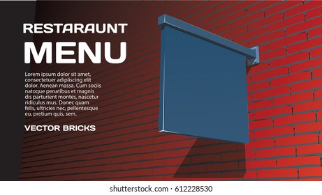 Red brick wall with vintage lightbox