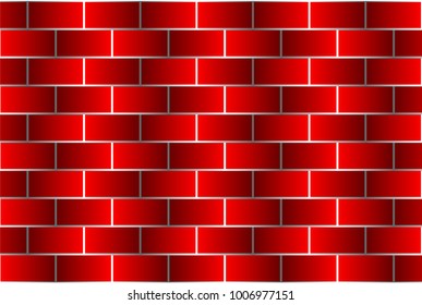 Red bricks - vector pattern, Brick wall - red background,