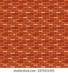 Red bricks wall seamless pattern background for design vector illustration. Realistic decorative surface endless texture flat style concept. Empty place for text