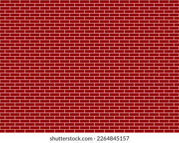 red bricks wall stretcher bond illustration useful as a background