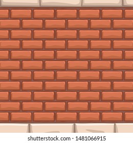 red bricks wall with white stones