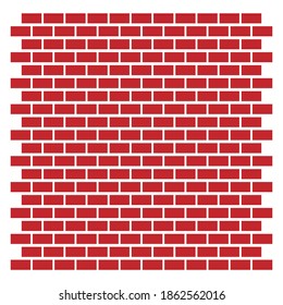 Red brickwall, brick wall. Masonry, stonework, building and architecture concepts icon, graphics