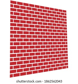 Red brickwall, brick wall. Masonry, stonework, building and architecture concepts icon, graphics