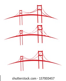 red bridges vector art