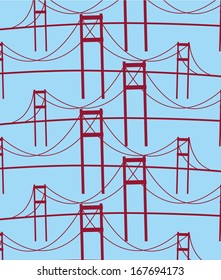red bridges vector art