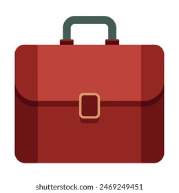 A red briefcase with a green handle on a white background, among other keywords