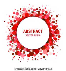 Red Bright  Abstract Circle Frame Design Element, vector illustration 