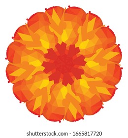 red bright blossoming musical flower, vector, isolate, sign, illustration
