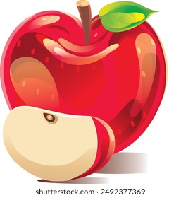 Red and bright heartshape apple 